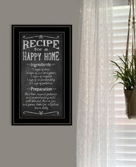 Recipe for a Happy Home 3 Black Framed Print Wall Art - Homeroots