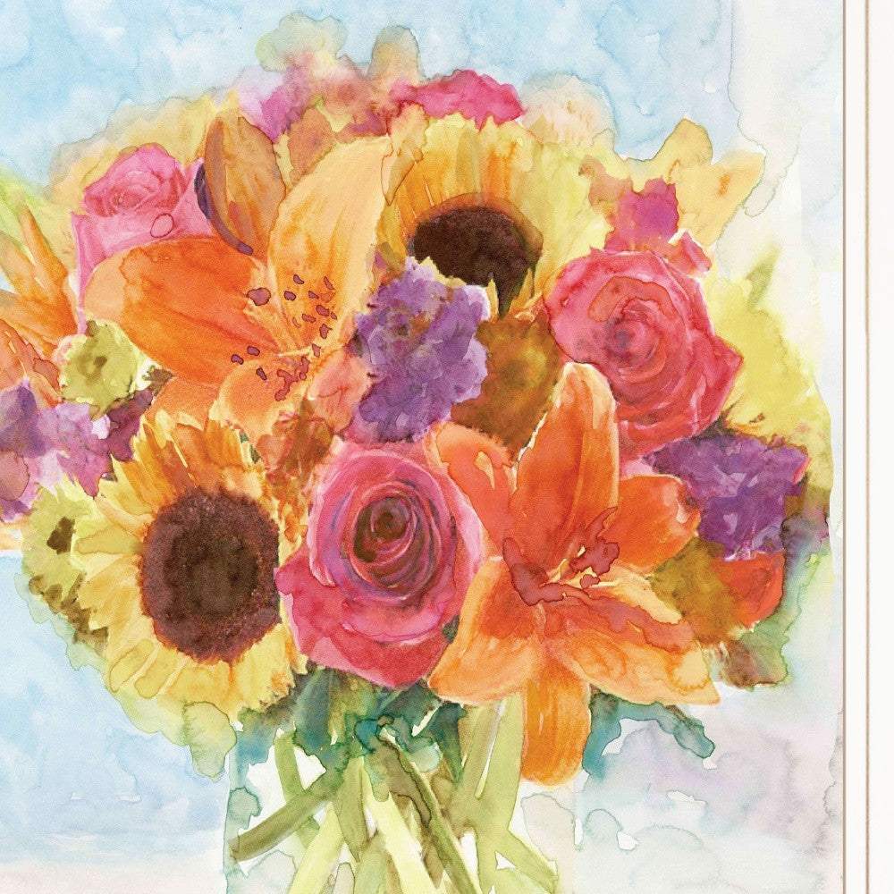 Vases with Flowers 1 White Framed Print Wall Art - Homeroots - Flyclothing LLC