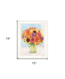 Vases with Flowers 1 White Framed Print Wall Art - Homeroots - Flyclothing LLC