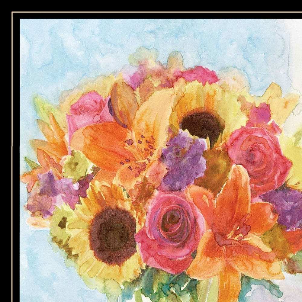 Vases with Flowers 1 Black Framed Print Wall Art - Homeroots - Flyclothing LLC
