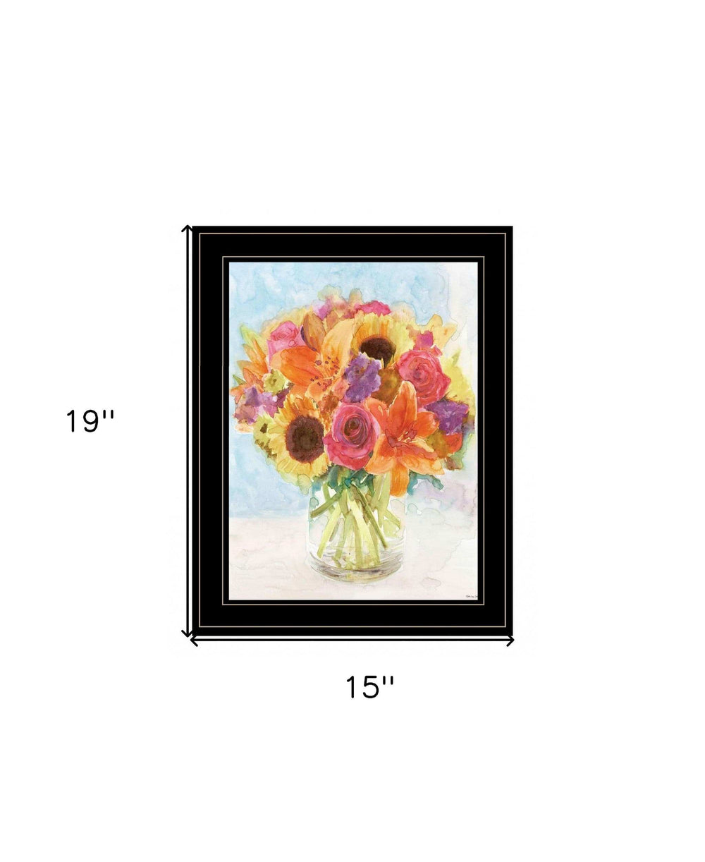 Vases with Flowers 1 Black Framed Print Wall Art - Homeroots - Flyclothing LLC