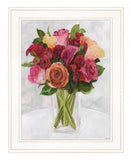 Vases with Flowers II 1 White Framed Print Wall Art - Homeroots