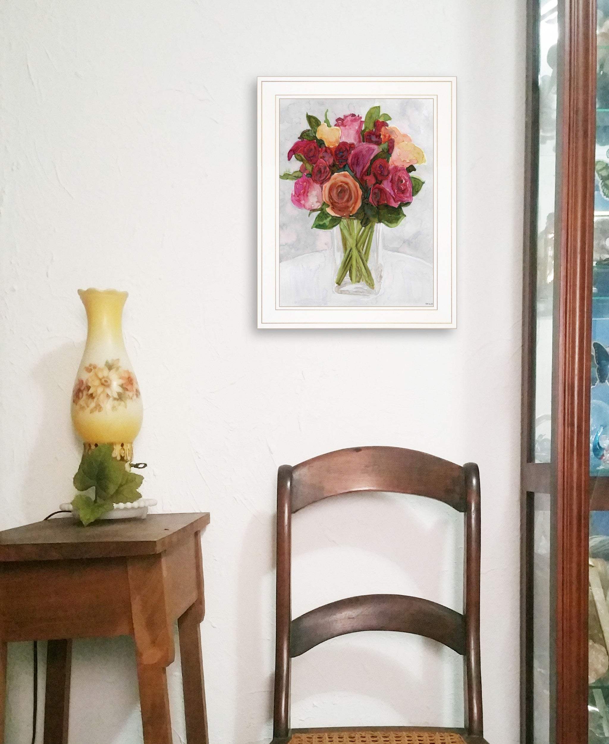 Vases with Flowers II 1 White Framed Print Wall Art - Homeroots - Flyclothing LLC