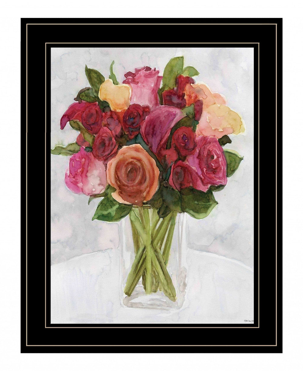 Vases with Flowers II 2 Black Framed Print Wall Art - Homeroots - Flyclothing LLC