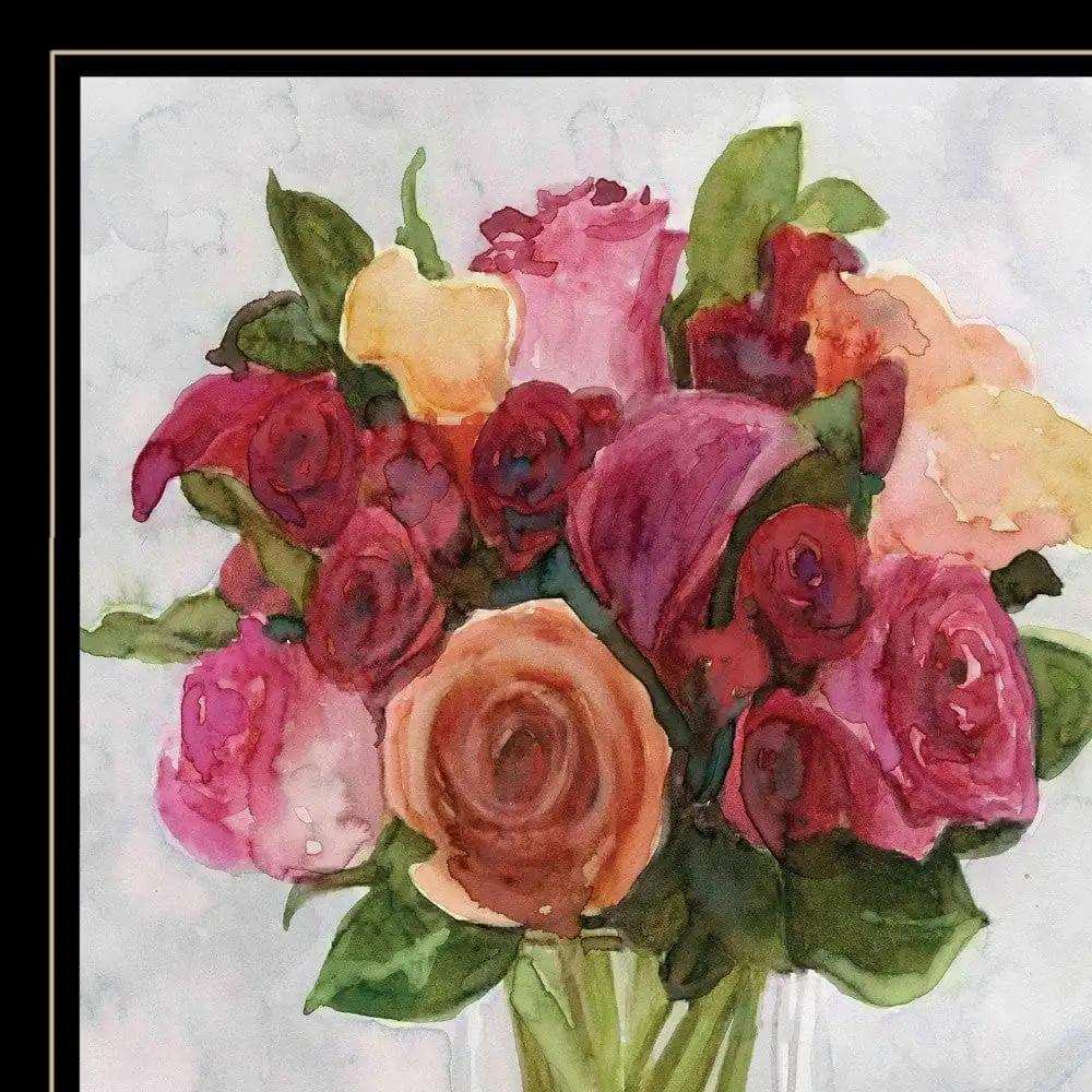 Vases with Flowers II 2 Black Framed Print Wall Art - Homeroots - Flyclothing LLC