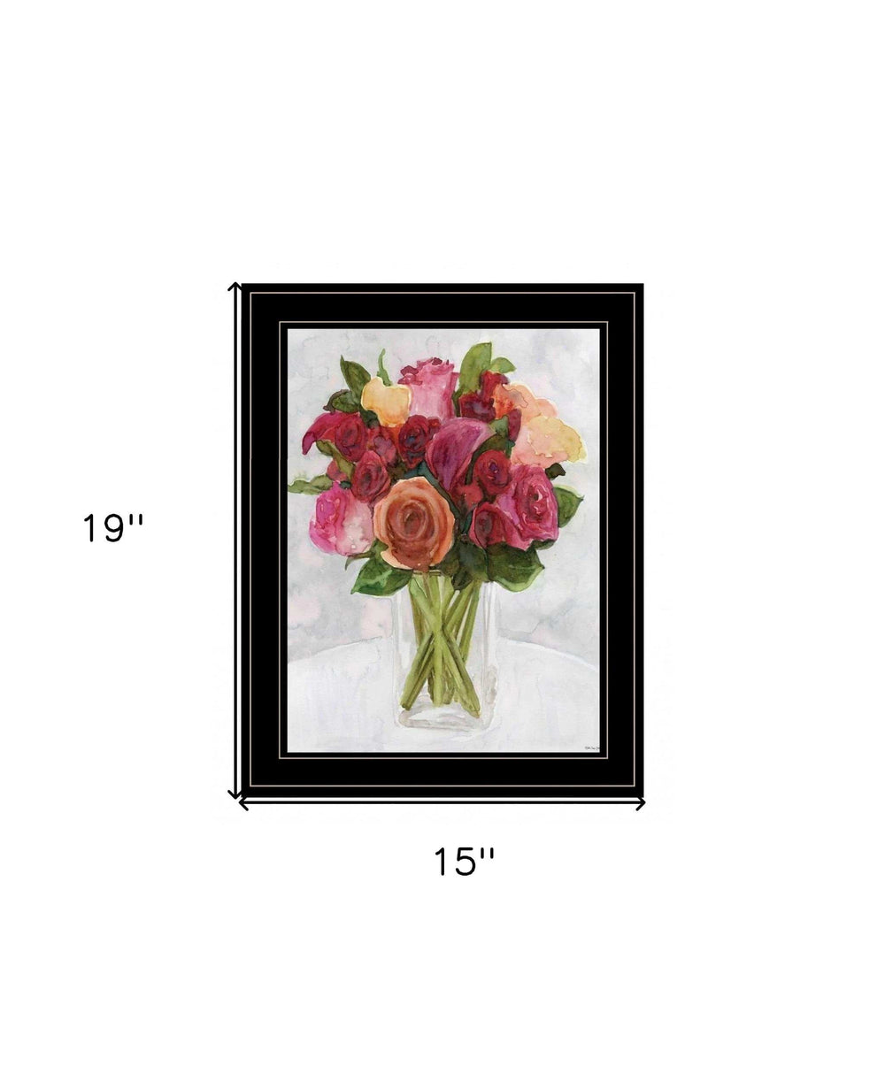 Vases with Flowers II 2 Black Framed Print Wall Art - Homeroots - Flyclothing LLC