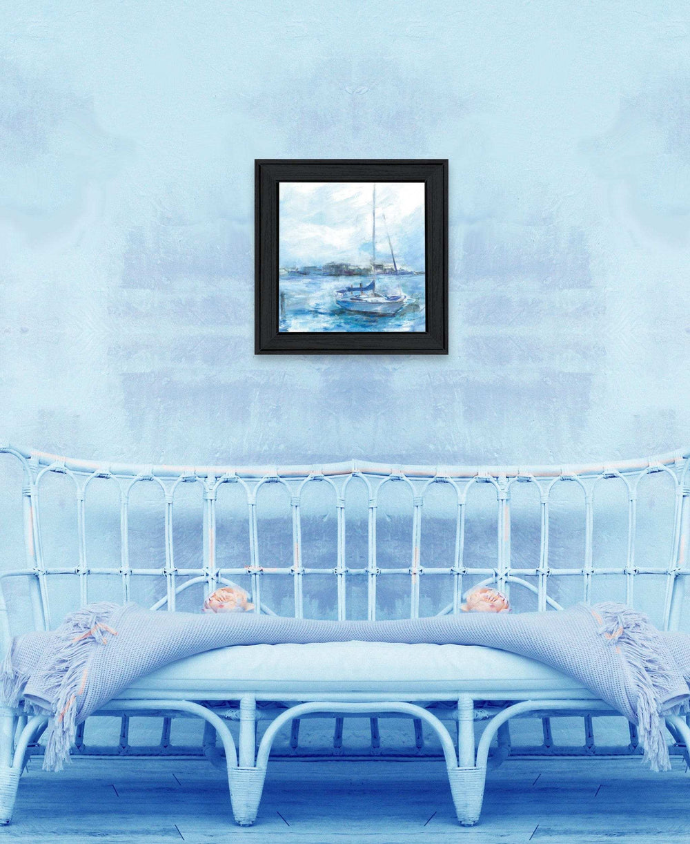 Serenity Sloop 2 Black Framed Print Wall Art - Homeroots - Flyclothing LLC