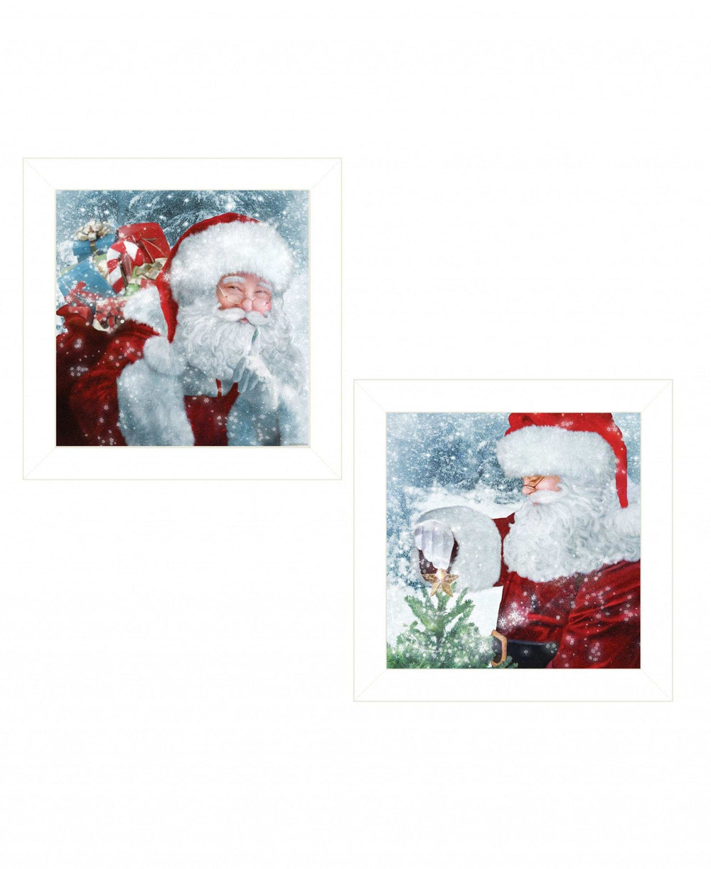 Set Of Two Santas Blessings 5 White Framed Print Wall Art - Homeroots - Flyclothing LLC