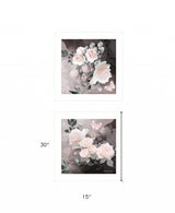 Set Of Two Noir Roses 5 White Framed Print Wall Art - Homeroots - Flyclothing LLC