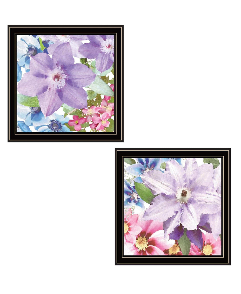 Set Of Two Clematis Black Framed Print Wall Art - Homeroots - Flyclothing LLC