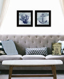 Set Of Two The Beach Coastal 2 Black Framed Print Wall Art - Homeroots
