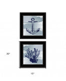Set Of Two The Beach Coastal 2 Black Framed Print Wall Art - Homeroots - Flyclothing LLC