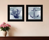 Set Of Two The Beach Coastal 2 Black Framed Print Wall Art - Homeroots