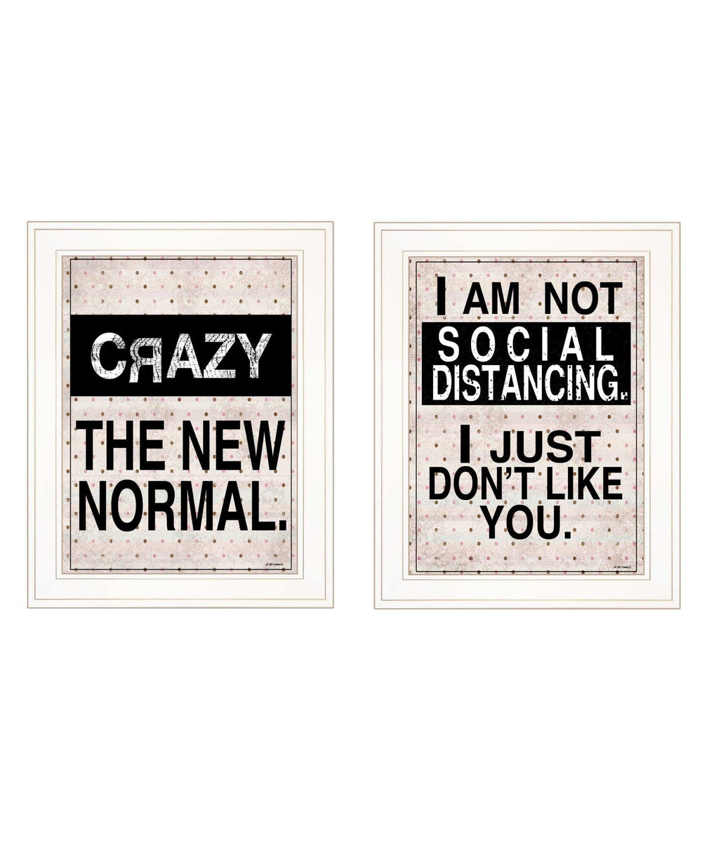 Set Of Two The New Normal White Framed Print Wall Art - Homeroots - Flyclothing LLC