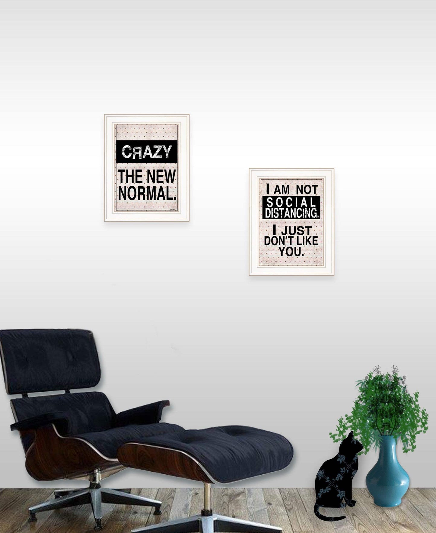 Set Of Two The New Normal White Framed Print Wall Art - Homeroots - Flyclothing LLC