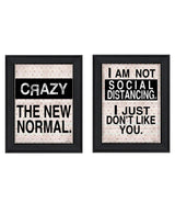 Set Of Two The New Normal Black Framed Print Wall Art - Homeroots - Flyclothing LLC