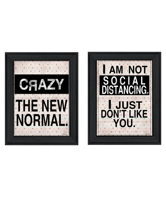 Set Of Two The New Normal Black Framed Print Wall Art