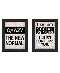Set Of Two The New Normal Black Framed Print Wall Art