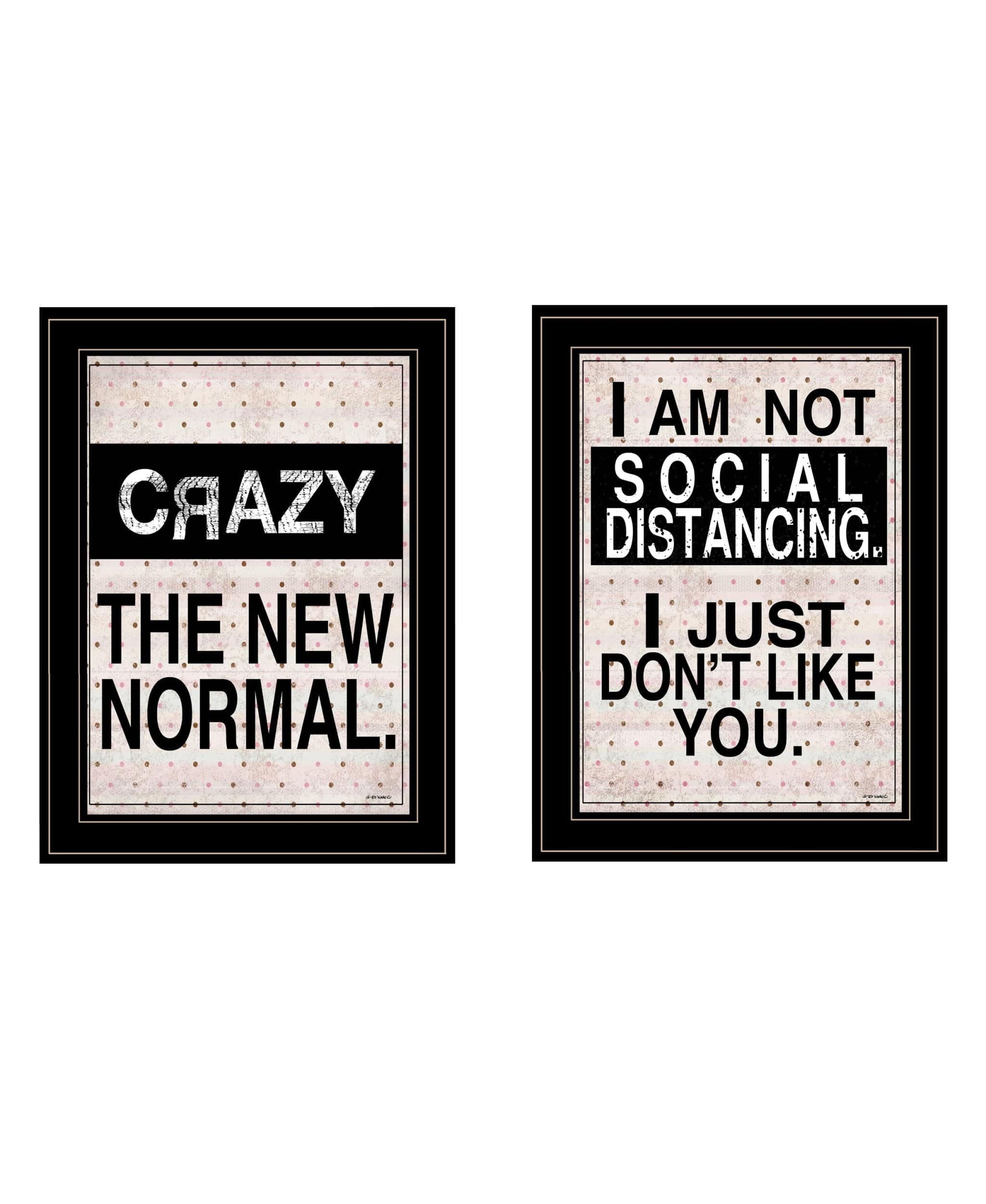 Set Of Two The New Normal Black Framed Print Wall Art