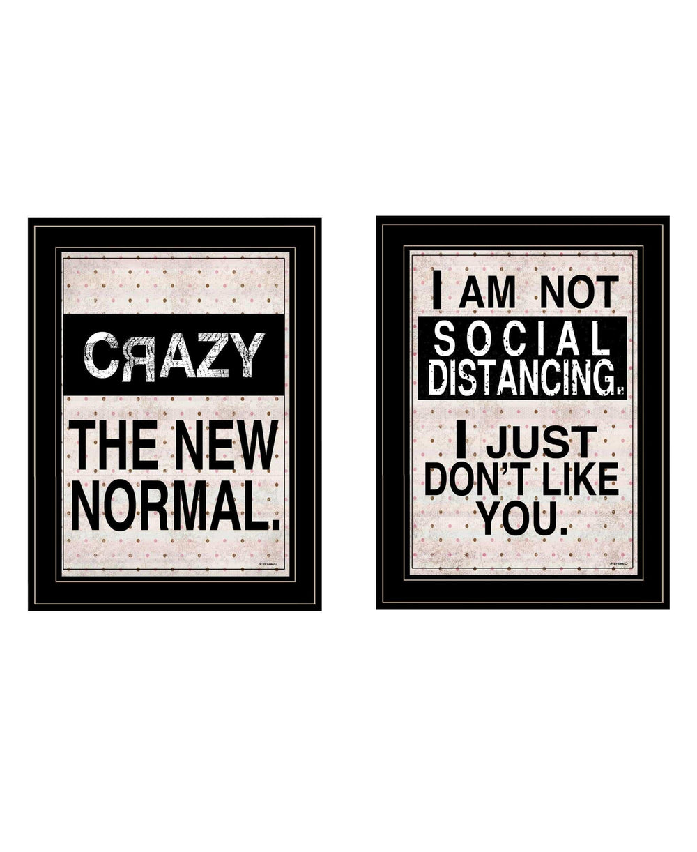 Set Of Two The New Normal Black Framed Print Wall Art - Homeroots - Flyclothing LLC