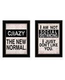 Set Of Two The New Normal Black Framed Print Wall Art - Homeroots