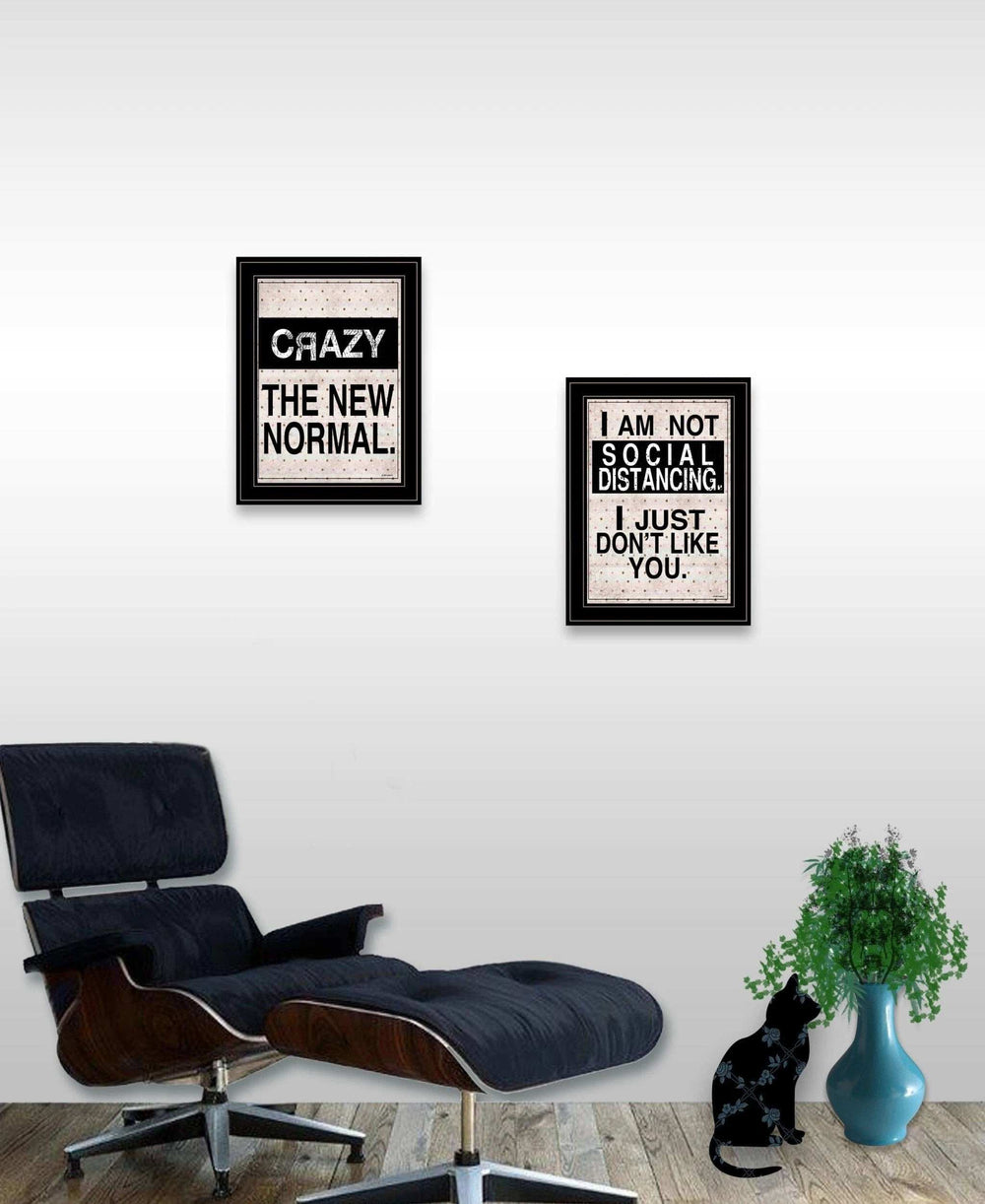 Set Of Two The New Normal Black Framed Print Wall Art - Homeroots - Flyclothing LLC