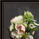 Set Of Two Vintage Floral Tea Pot and Door Knob Black Framed Print Kitchen Wall Art - Homeroots - Flyclothing LLC