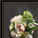 Set Of Two Vintage Floral Tea Pot and Door Knob Black Framed Print Kitchen Wall Art - Homeroots - Flyclothing LLC