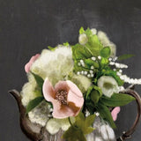 Set Of Two Vintage Floral Tea Pot and Door Knob White Framed Print Kitchen Wall Art - Homeroots