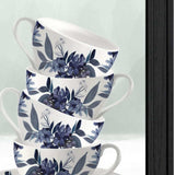 Set Of Two Tea tower with Cups and Sauces Black Framed Print Kitchen Wall Art - Homeroots - Flyclothing LLC