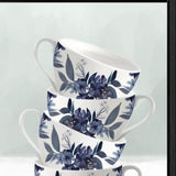 Set Of Two Tea tower with Cups and Sauces Black Framed Print Kitchen Wall Art - Homeroots