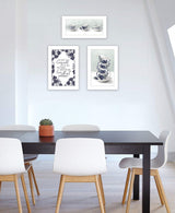 Set Of Three Tea tower with Cups and Sauces White Framed Print Kitchen Wall Art - Homeroots - Flyclothing LLC