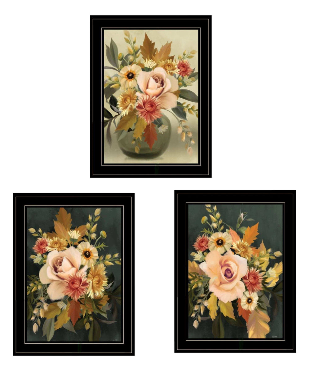 Set Of Three Romantic Autumn Black Framed Print Wall Art - Homeroots - Flyclothing LLC