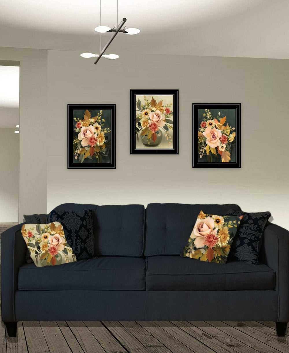 Set Of Three Romantic Autumn Black Framed Print Wall Art - Homeroots - Flyclothing LLC