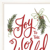 Set Of Two Good Tidings and Joy White Framed Print Wall Art - Homeroots