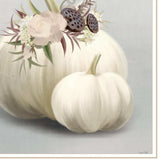 Set Of Two BOHO Pumpkins and Flowers 2 White Framed Print Wall Art - Homeroots - Flyclothing LLC