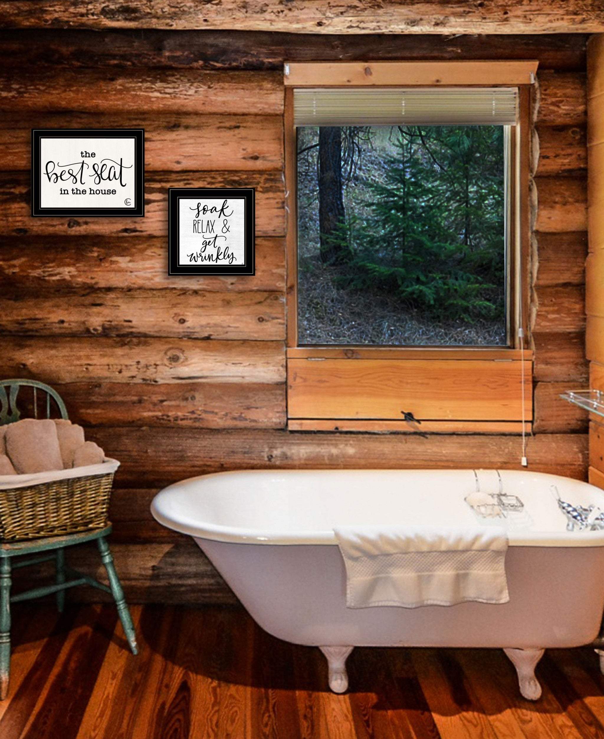 Set Of Two The Best Seat in the House 2 Black Framed Print Bathroom Wall Art - Homeroots - Flyclothing LLC