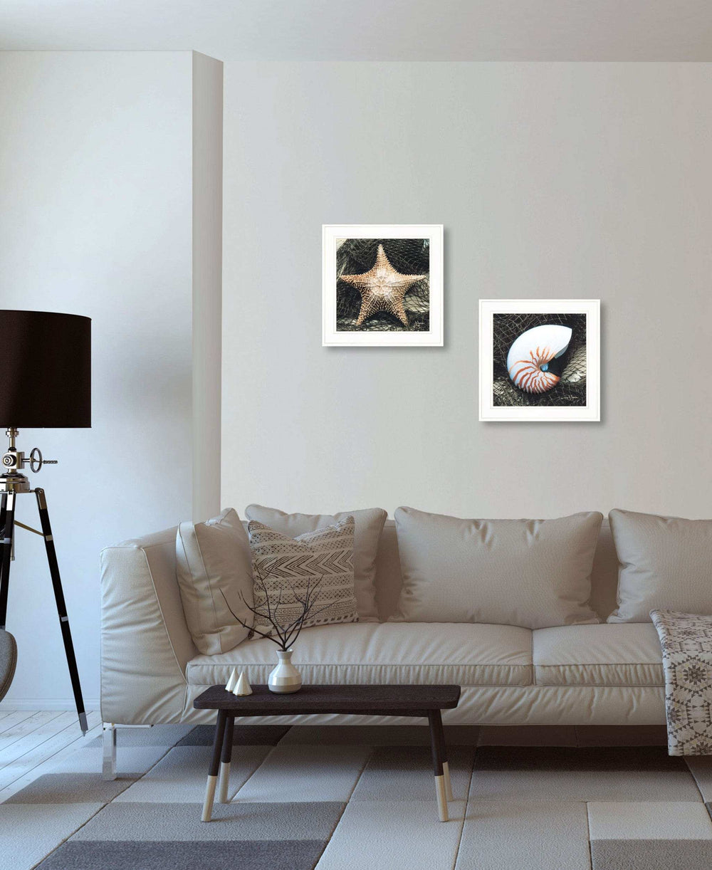 Set Of Two Ocean Net White Framed Print Wall Art - Homeroots - Flyclothing LLC