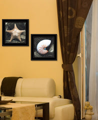 Set Of Two Ocean Net 2 Black Framed Print Wall Art - Homeroots
