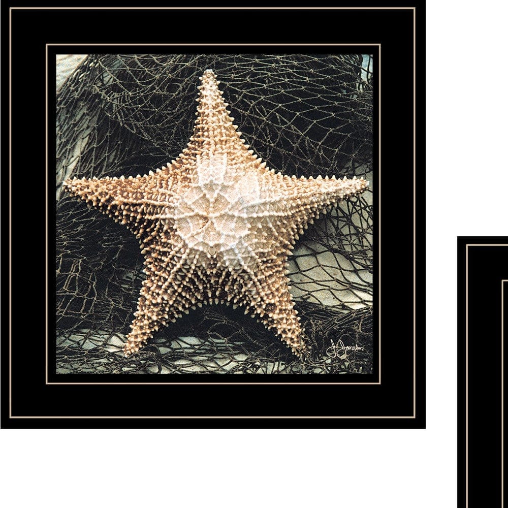 Set Of Two Ocean Net 2 Black Framed Print Wall Art - Homeroots