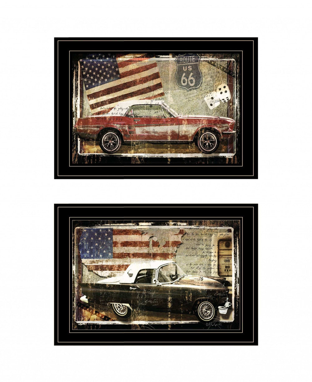 Set Of Two Vintage Classics 1 Black Framed Print Wall Art - Homeroots - Flyclothing LLC