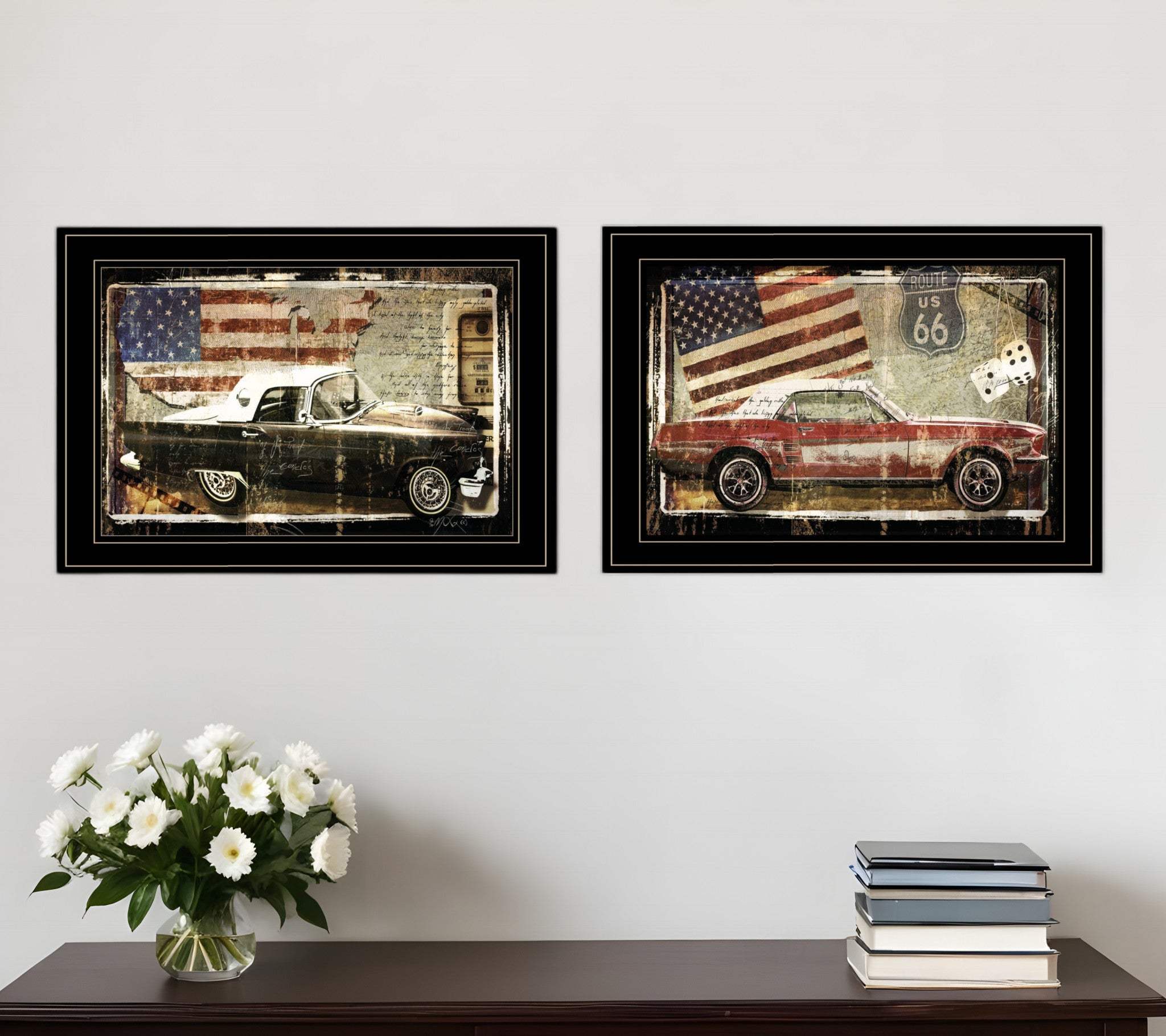 Set Of Two Vintage Classics 1 Black Framed Print Wall Art - Homeroots - Flyclothing LLC