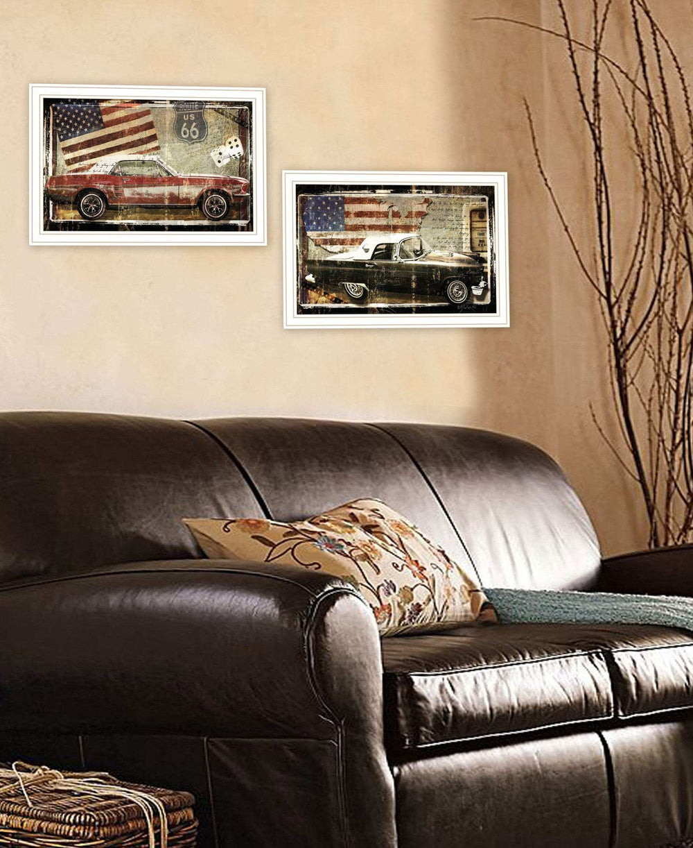 Set Of Two Vintage Classics 2 White Framed Print Wall Art - Homeroots - Flyclothing LLC