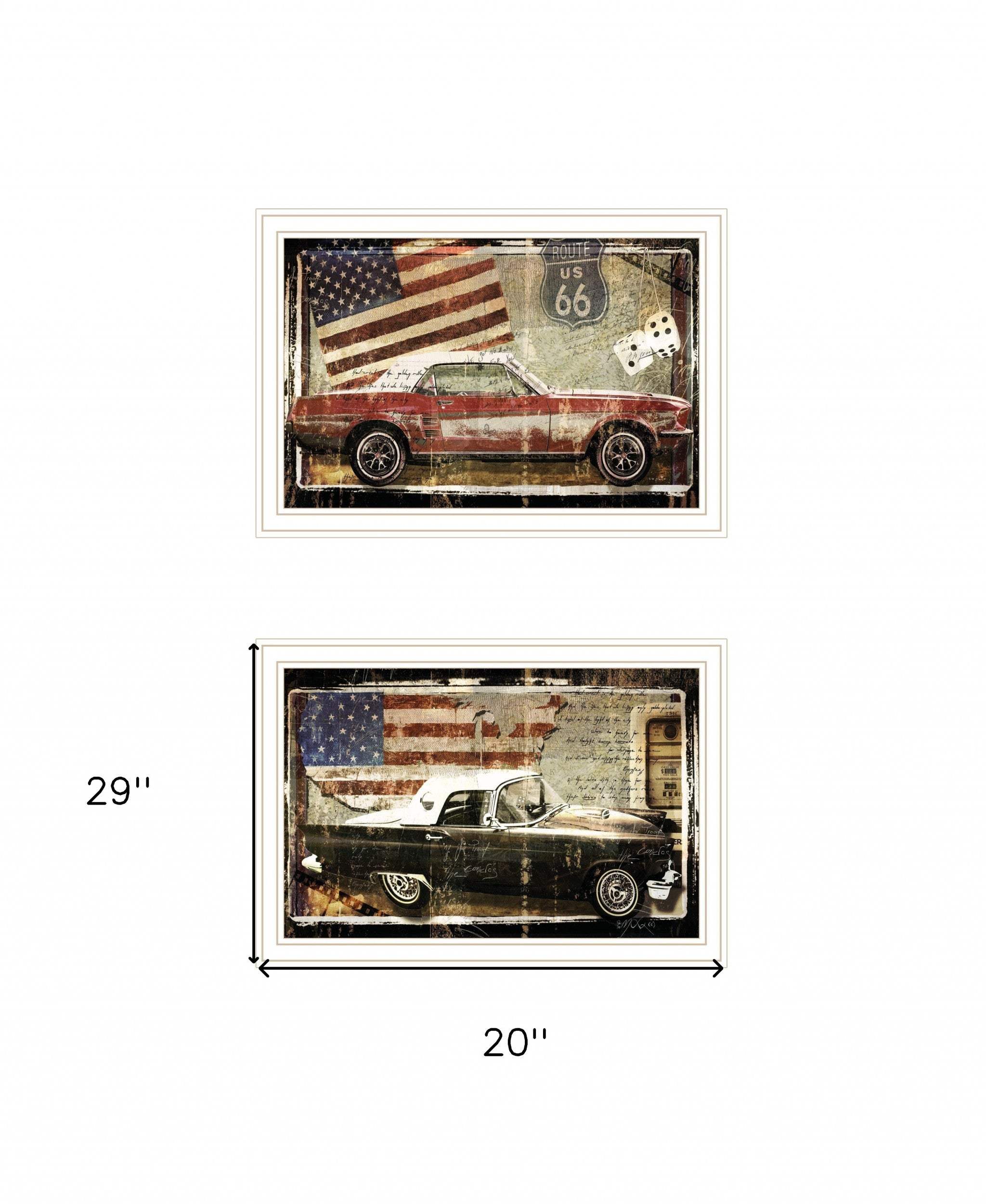 Set Of Two Vintage Classics 2 White Framed Print Wall Art - Homeroots - Flyclothing LLC