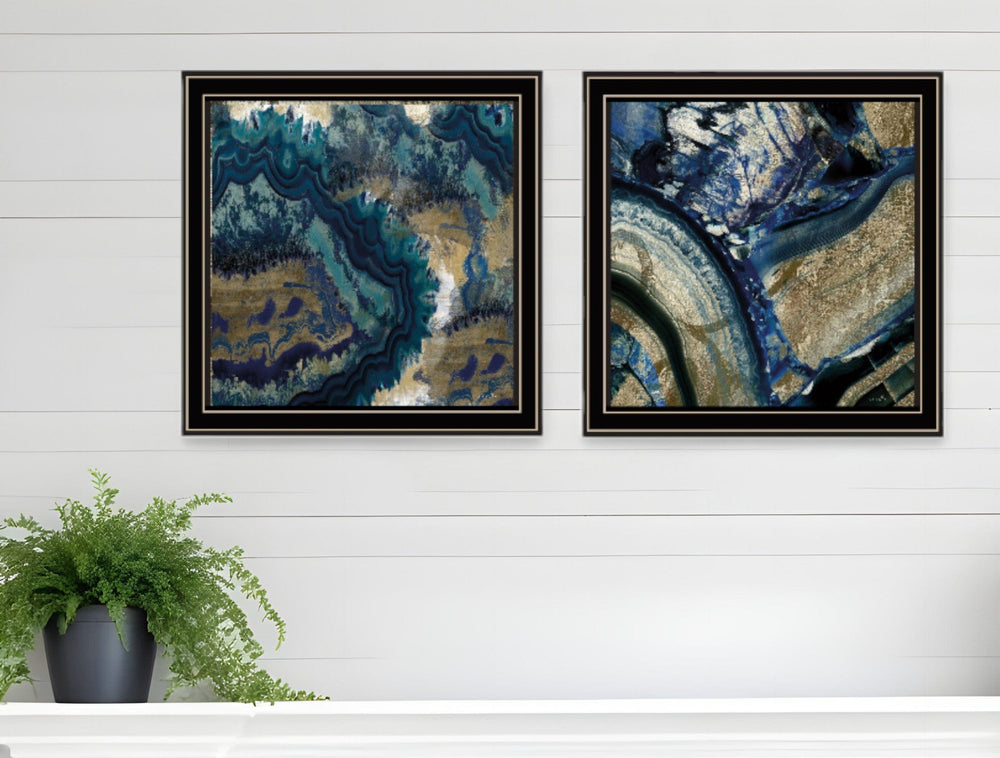 Set Of Two Geode Reef Pleasure 2 Black Framed Print Wall Art - Homeroots