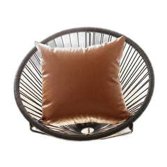 20" Brown Faux Leather Throw Pillow - Homeroots
