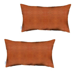 Decorative Vegan Faux Leather Throw Pillow Set of 2 - Homeroots