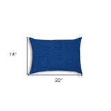 14" X 20" Blue Indoor Outdoor Throw Pillow With Texture - Homeroots - Flyclothing LLC