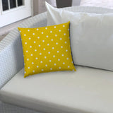 14" X 20" White And Yellow Blown Seam Polka Dots Lumbar Indoor Outdoor Pillow - Homeroots