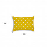 14" X 20" White And Yellow Blown Seam Polka Dots Lumbar Indoor Outdoor Pillow - Homeroots - Flyclothing LLC